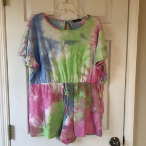 🌞Women’s Shein tye-dye romper, size 4X(fits more like 3X). Gently worn.